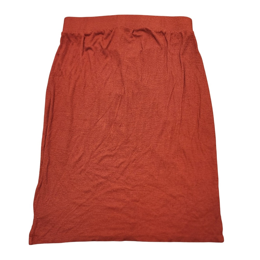 Isabel by Ingrid & Isabel Maternity Ribbed Midi Skirt Rust Orange Medium
